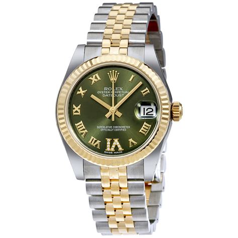 rolex datejust numeri romani verdi|rolex datejust roman numerals.